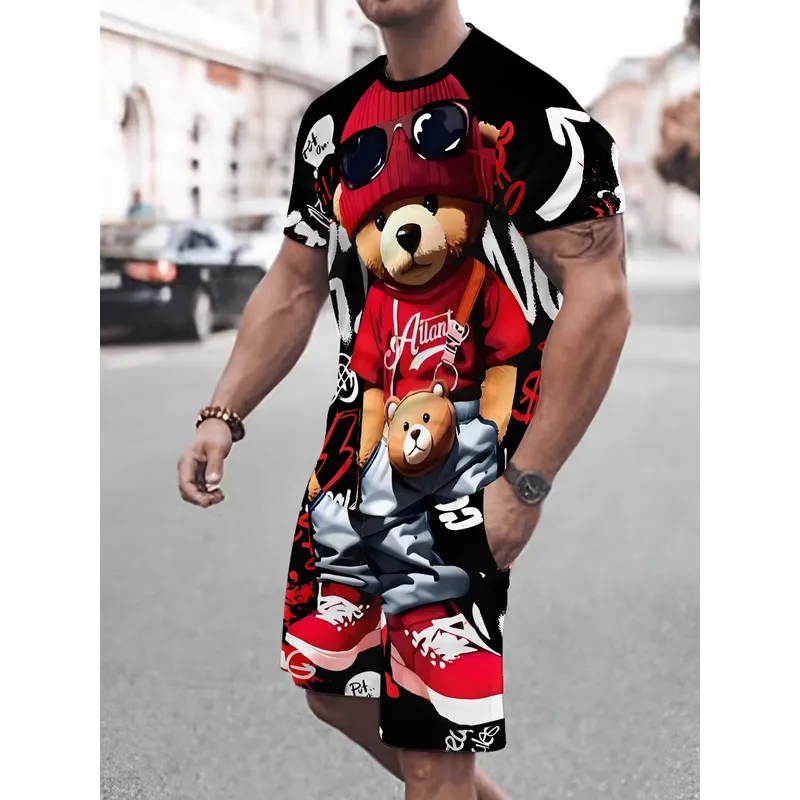 Street Fashion Men 2025 - 2025年夏の新作メンズセットは、ストリートカジュアルなファッション、スポーティーさ、柔らかさ、通気性、そして3Dプリントを特徴としています。