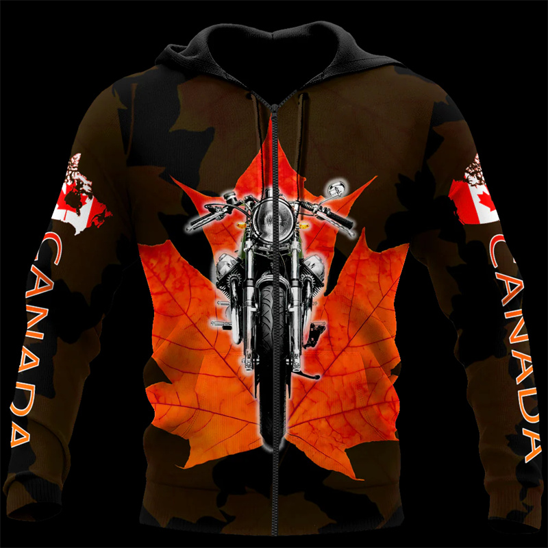Street Fashion Canada - 男性と女性のためのcanadaメープルリーフ3Dプリントパーカー,特大スウェットシャツ,ストリートファッション,フード付きスポーツセーター,y2k服,トップス,子供