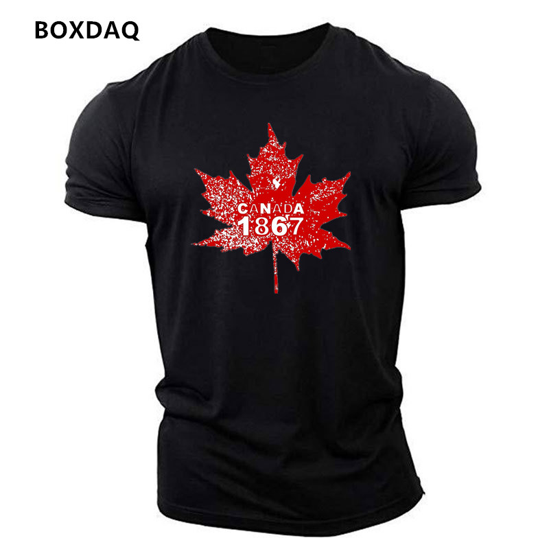 ファッションカナダメープルリーフパターンメンズ Tシャツ夏半 - Street Fashion Canada のレビューと価格