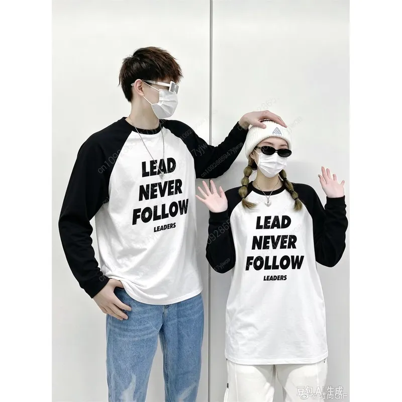 3Dプリントのカジュアルな長袖シャツ。リーダーに従うな、リー - Street Fashion Y2K のレビューと価格